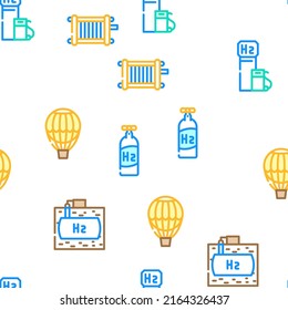 Vektorgrafik der Wasserstoffenergie-Gasvektorgrafik mit nahtlosen Mustern