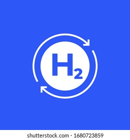 Hydrogen Energy Icon With Arrows