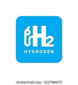 Hydrogen filling gas station icon symbol, Eco friendly vehicle concept. vector