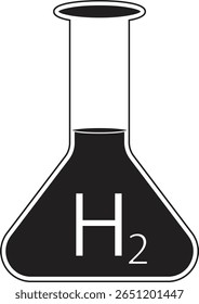 Ícone do balão de hidrogênio com a menção H2 simbolizando a investigação sobre o combustível hidrogênio e as fontes de energia alternativas com fundo transparente