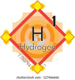 Hydrogen form Periodic Table of Elements V3 - vector illustrator