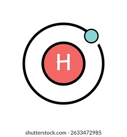 Hydrogen formule color line icon. Pictogram for web page, mobile app, promo