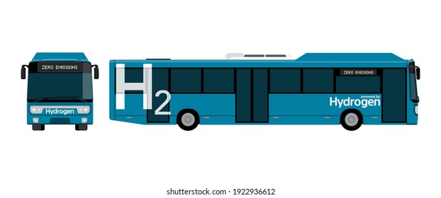 A hydrogen fuel cell bus concept. Vector illustration