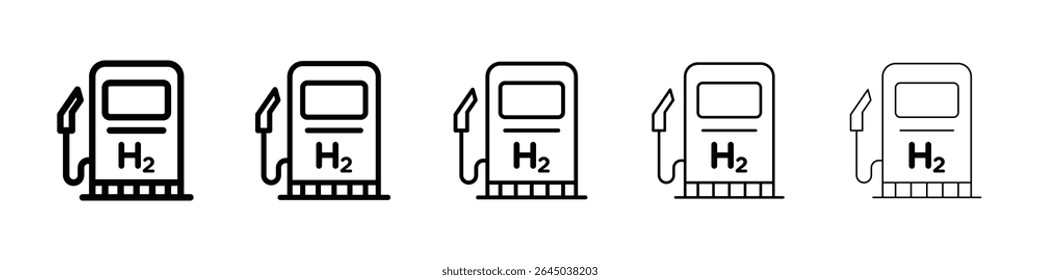 hydrogen fuel pump icon filled flat sign concept for web design.