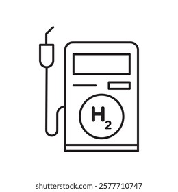 Hydrogen fuel pump icon Flat simple outline