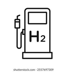 Hydrogen fuel pump icon Isolated flat vector in outline