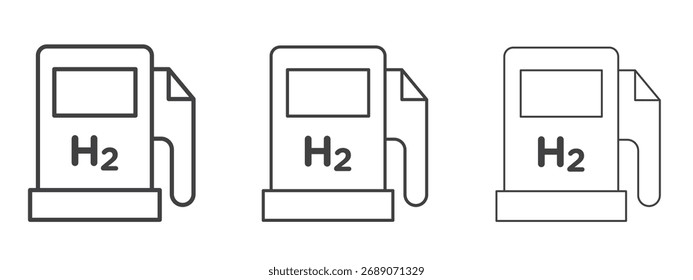 hydrogen fuel pump icon in Line Art Style for Design collection