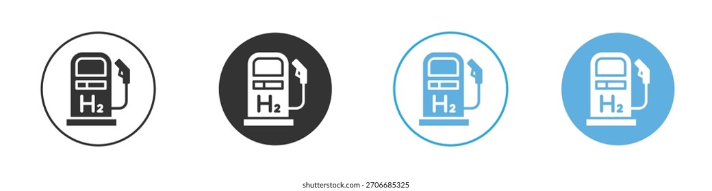 hidrógeno fuel pump icon Logo Plantilla Set de diseño