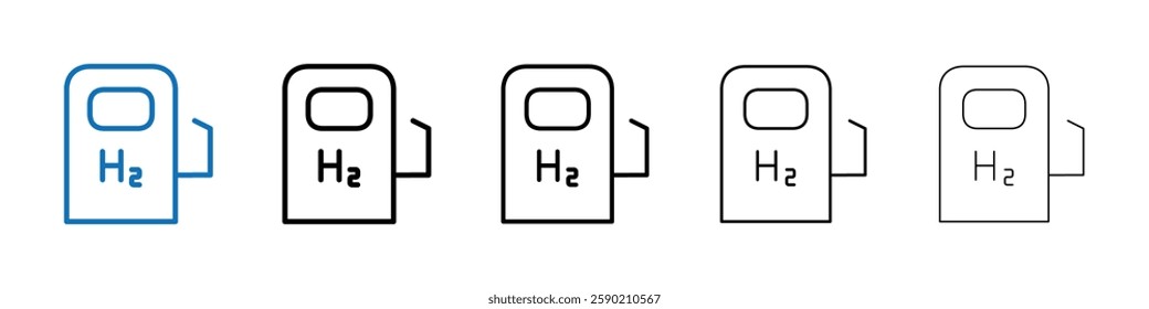 Hydrogen fuel pump icon Outline vector logo for web ui