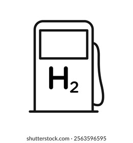 Hydrogen fuel pump icon Simple thin line flat symbol