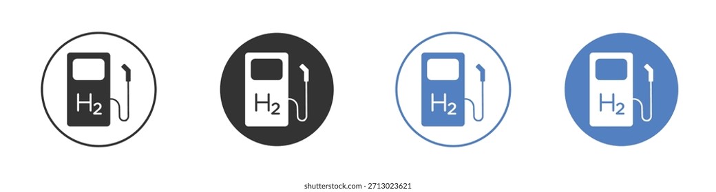 bomba de combustible de hidrógeno icono simple Vector minimalista EPS