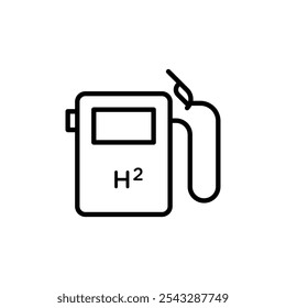 Hydrogen fuel pump icon symbol collection on white background.