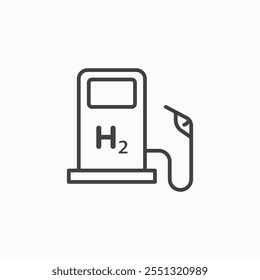 Bomba de combustible de hidrógeno icono de la Ilustración vectorial. EPS10