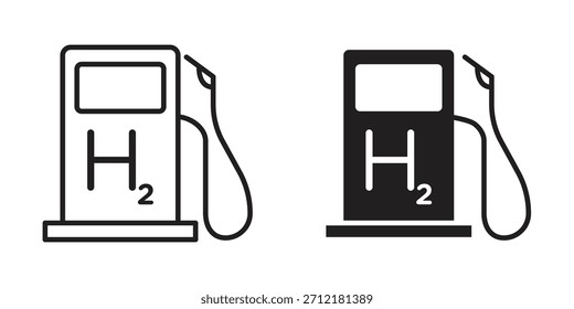 Icono de la bomba de combustible de hidrógeno en Vector. Logotipo