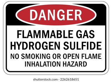 Hydrogen gas chemical warning sign and labels
