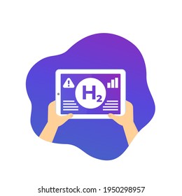 Hydrogen Gas Level Monitoring, Vector Icon