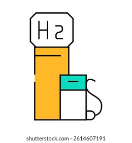 hydrogen gas station line icon vector. hydrogen gas station sign. isolated symbol illustration