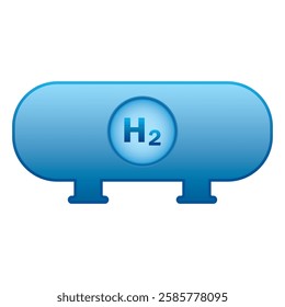 Hydrogen gas tank icon with bubble H2 isolated on a white background. Concept of clean energy and renewable power energy production, hydrogen gas pipeline for clean electricity. H2 fuel alternative.