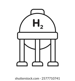 Hydrogen gas tank icon Flat simple outline