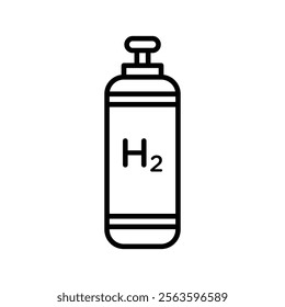 Hydrogen gas tank icon Simple thin line flat symbol