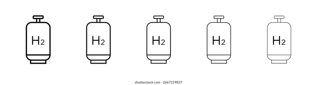 Hydrogen gas tank icon vector collection. EPS 10