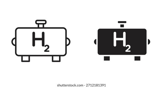 Icono del tanque de gas de hidrógeno en Vector. Logotipo