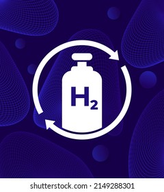 hydrogen gas tank refill icon, vector