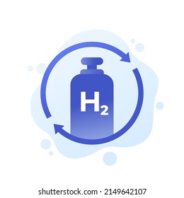 ilustración del vector de recarga del depósito de gas de hidrógeno