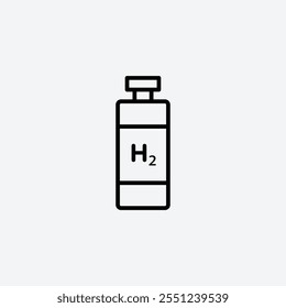 Hydrogen gas tank thin liner icon isolated.