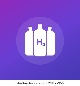 icono de tanques de gas de hidrógeno, vector