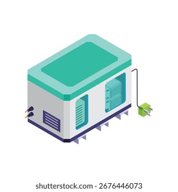 Hydrogen Generator isometric vector illustration.