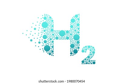 Hydrogen H2 bubble logo design isolated on white background. Hydrogen icon vector illustration.