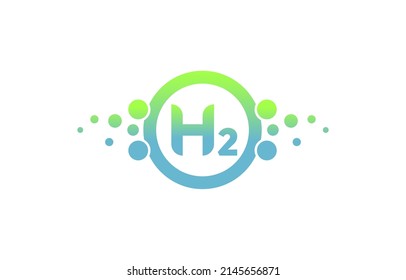 Hydrogen H2 Green Energy Icon. Hydrogen Logo, Vector Illustration.