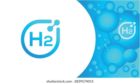 Hydrogen H2 Logo and Presentation Template, Clean Energy Branding, Renewable Hydrogen Technology Vector Design