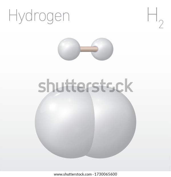 Hydrogen H2 Structural Chemical Formula Molecule Stock Vector Royalty Free 1730065600 