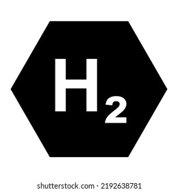 Hydrogen and hexagon on white