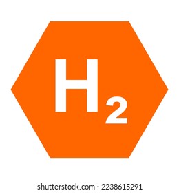 Hidrógeno y hexágono en blanco
