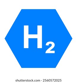Hydrogen and hexagon on white