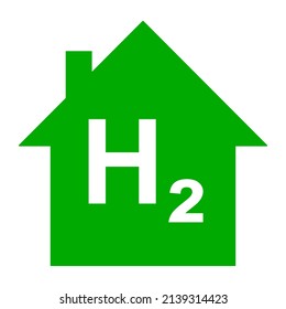 Hydrogen and home on white