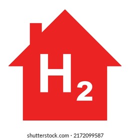 Hydrogen and home on white