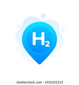 Hydrogen Icon With Pin Marker