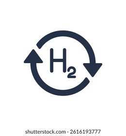 Hydrogen icon. Solid glyph series icon