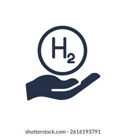 Hydrogen icon. Solid glyph series icon
