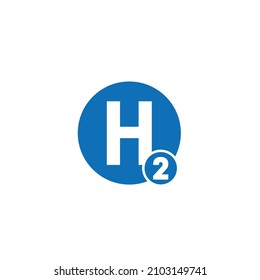 símbolo de icono de hidrógeno vector de diseño aislado en fondo blanco.