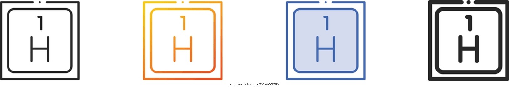 hydrogen icon.Thin Linear, Gradient, Blue Stroke and bold Style Design Isolated On White Background