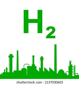 Hydrogen and industry on white