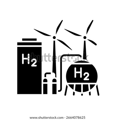 hydrogen infrastructure black flat icon.  Sign for web page, mobile app, button, logo. Vector isolated button. 