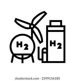 hydrogen infrastructureblack line icon for digital and print projects.  Minimal clean icons for apps and websites. Modern simple icons for UI UX and branding