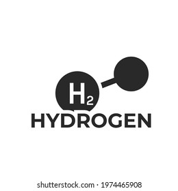 Hydrogen logo icon. eco fuel, eco friendly and alternative energy symbol. isolated vector image in flat style