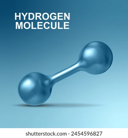 Hydrogen Molecule on blue background. EPS10 vector